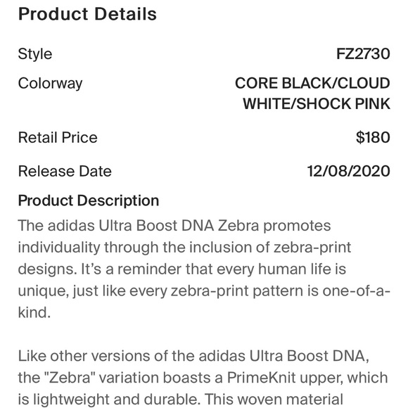 Adidas Ultra Boost DNA Zebra PrimeBlue - Picture 4 of 5
